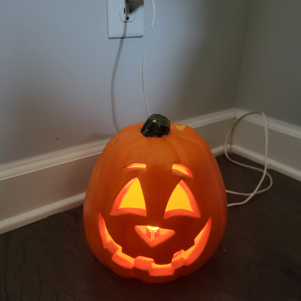 Blow Mold 1995 Light Up Pumpkin Halloween Decor